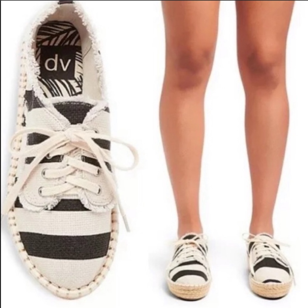 SOLD DV Platform Frayed Striped Espadrille Shoes - Picture 15 of 15